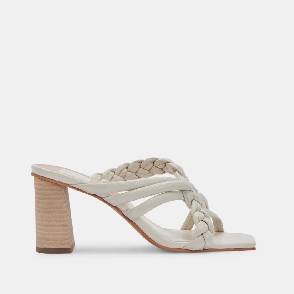 Dolce Vita Pipin Embossed Leather Heels Ivory/Bone 5